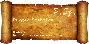 Purger Szabolcs névjegykártya